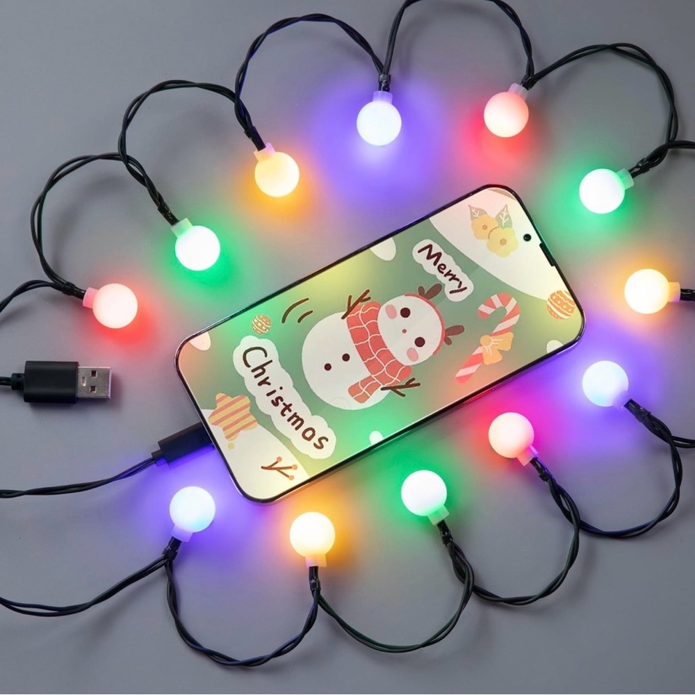 Charger, USB Type C, Christmas Light Phone Charger Cable, NEW, So Festive